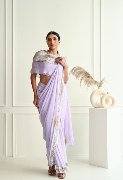 Saree with Cape Blouse