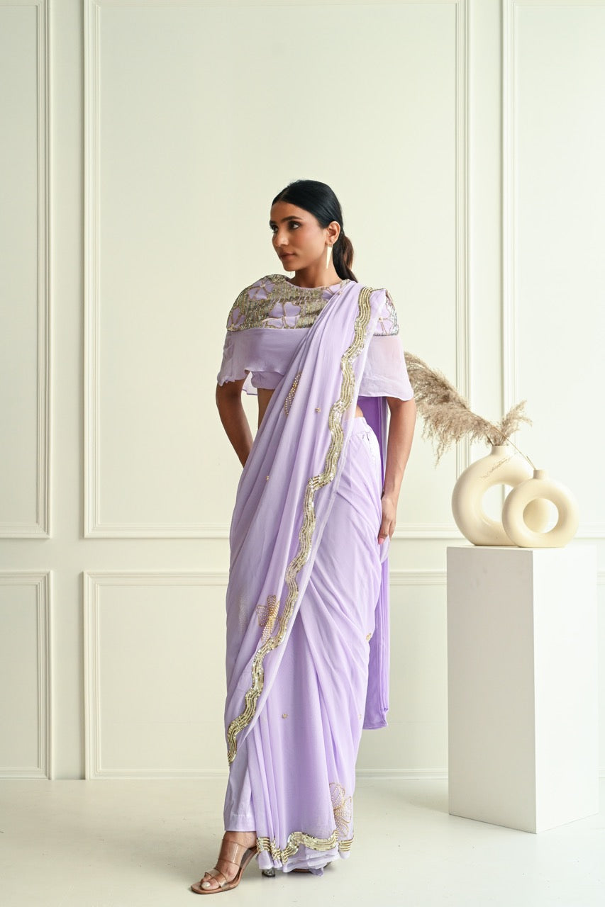 Saree with Cape Blouse