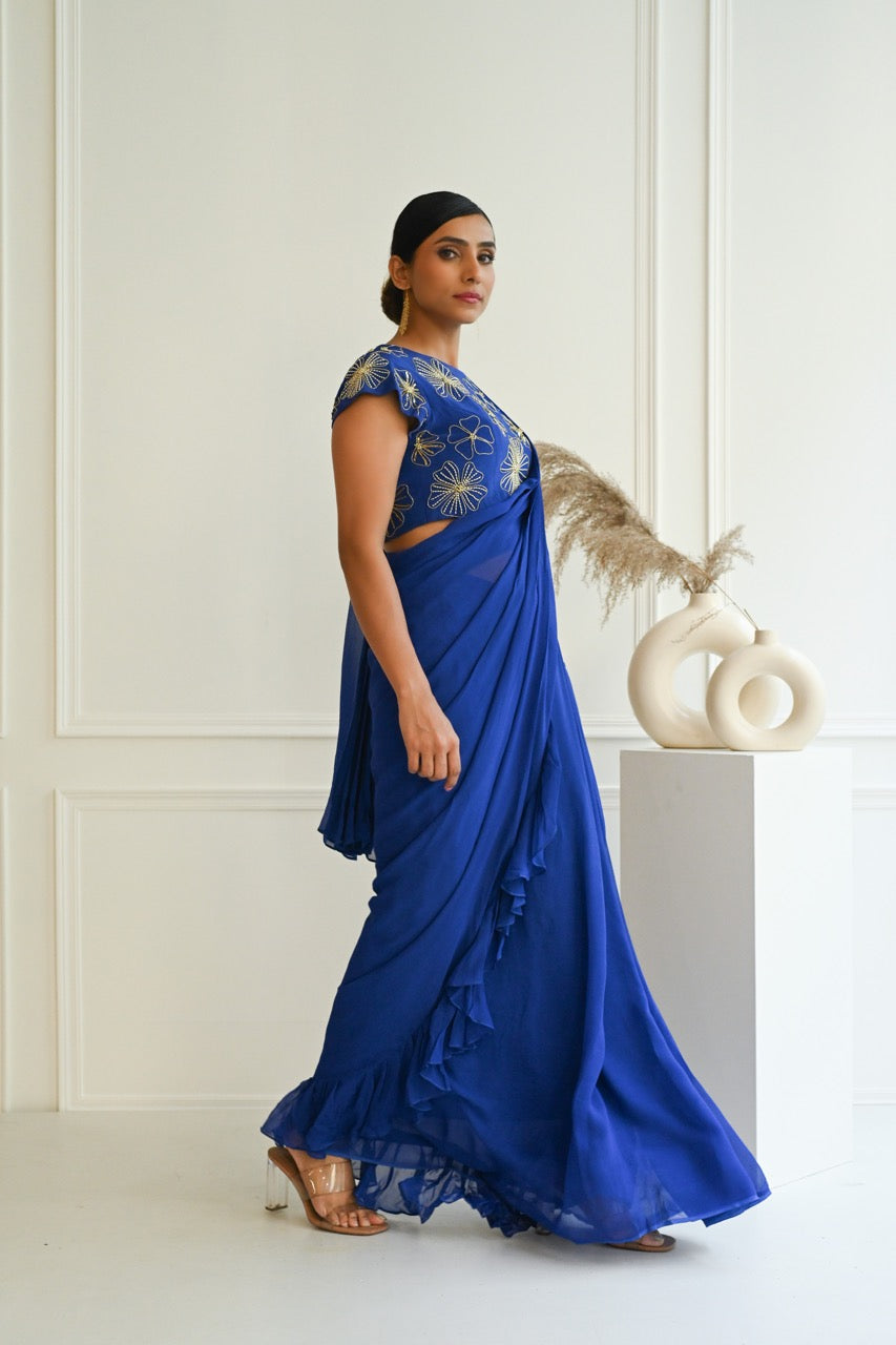 Electric Blue Saree