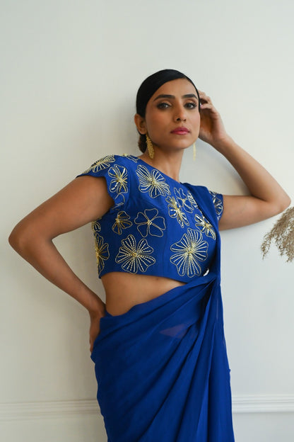 Electric Blue Saree