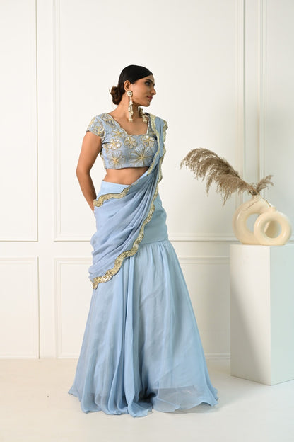 Powder Blue Saree