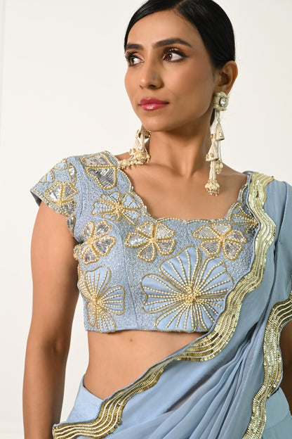 Powder Blue Saree