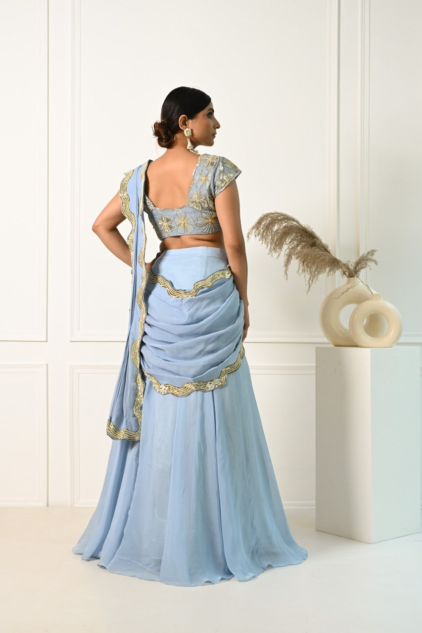 Powder Blue Saree