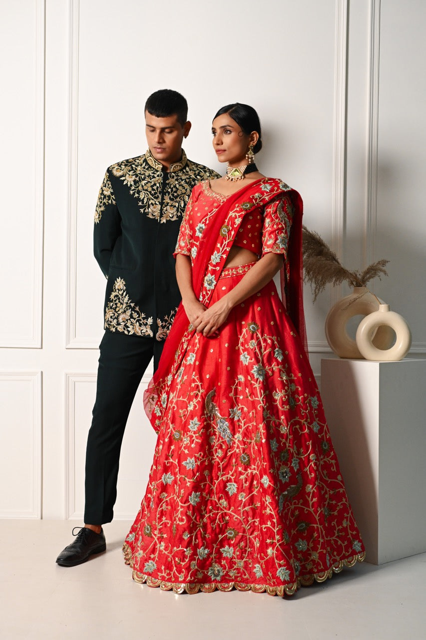 Red Bridal Lehenga