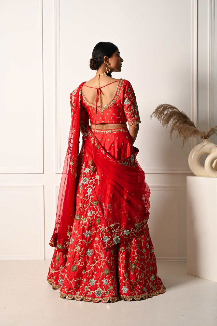 Red Bridal Lehenga