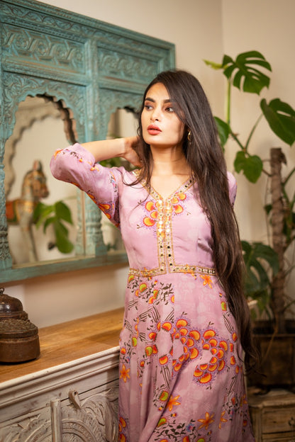 Lavender Blooms Kurta Set