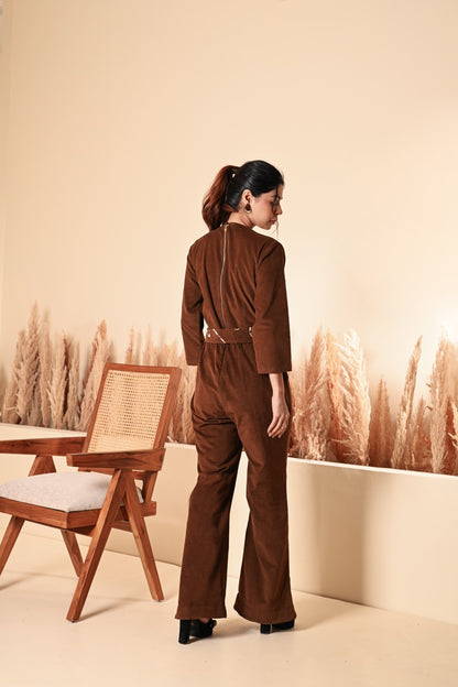 Brown Corduroy Jumpsuit