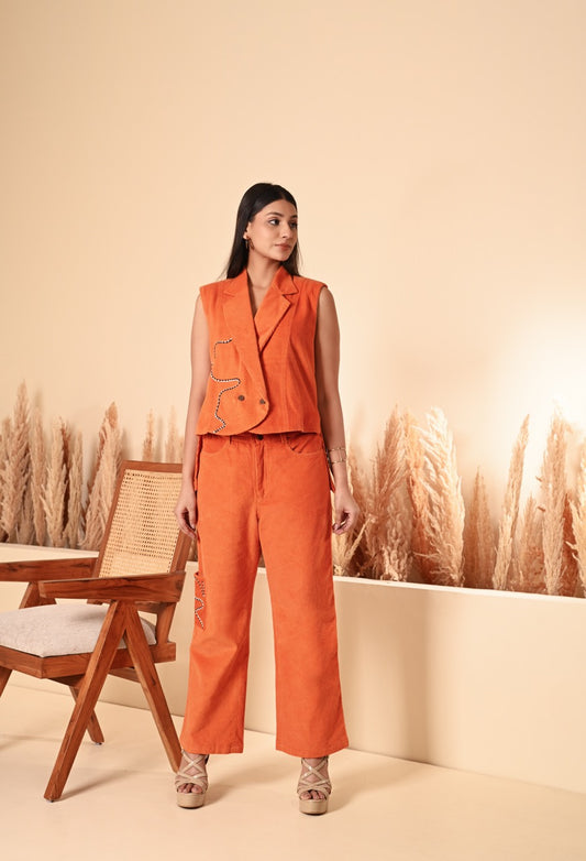 Asymmetrical Corduroy Set