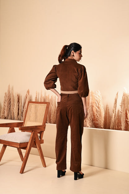 Contrast Corduroy Set