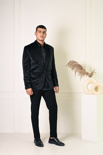 Black Velvet Jacket Set