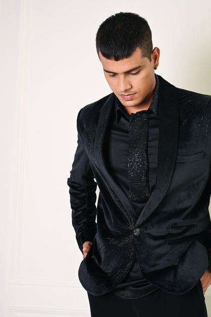 Black Velvet Jacket Set