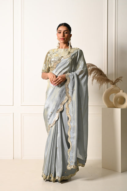 Ash Grey Saree