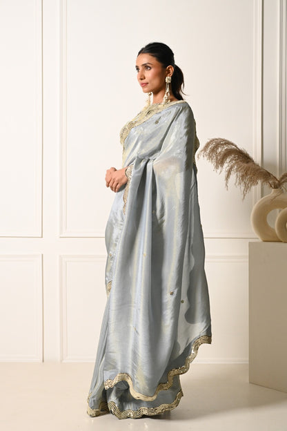 Ash Grey Saree