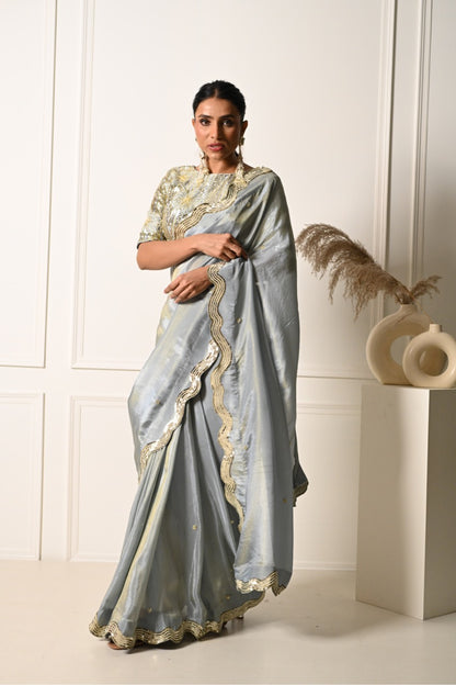 Ash Grey Saree