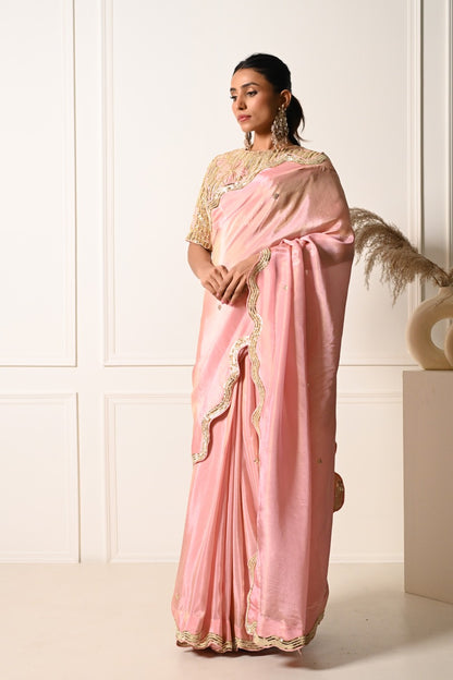 Ash Pink Saree